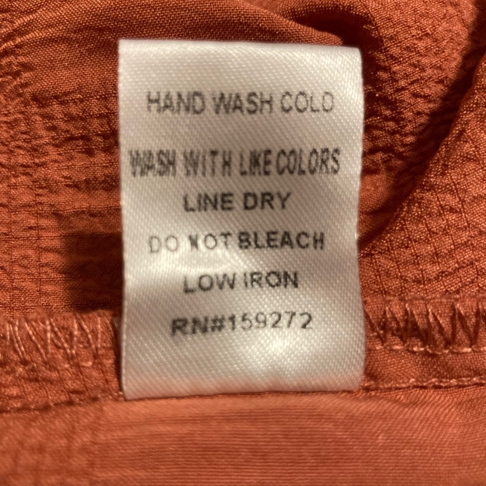 GAP Women's Rust Short-Sleeve Ruffle Blouse - Picture 5 of 5